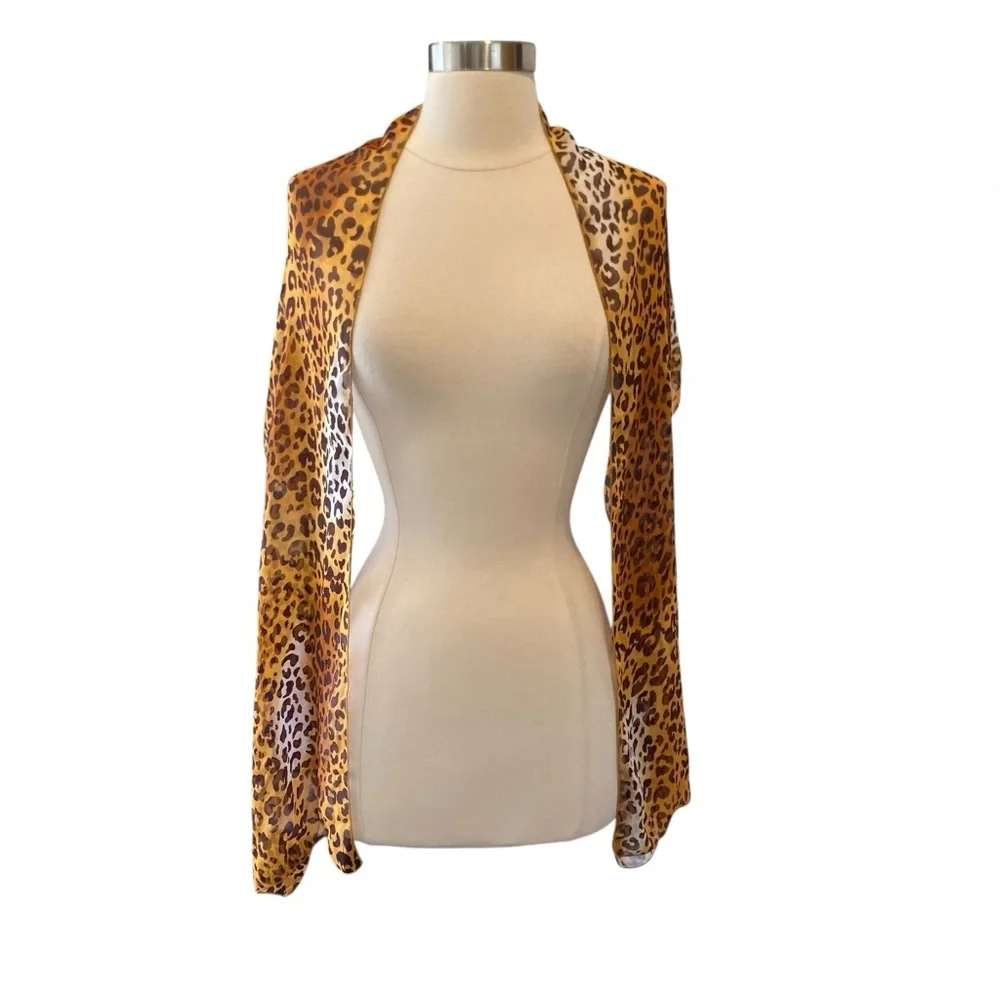 Vintage Ray Strauss 100% Silk Leopard Animal Print Scarf